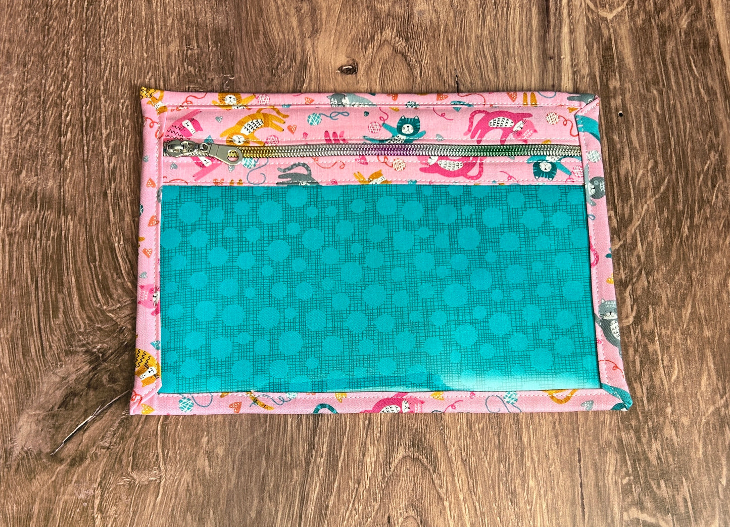 Vinyl Cross Stitch Project Bag - Embroidery bag - Project Bag - Knitting & Crochet Bag - Storage - Organizer - Cat Project Bag - Notions