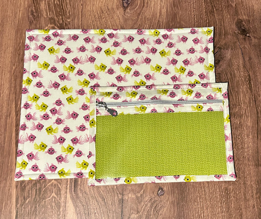 Vinyl Cross Stitch Project Bag - Project Bag - Knitting & Crochet Bag - Storage - Organizer - Goldfish Project Bag - Notions - Fish