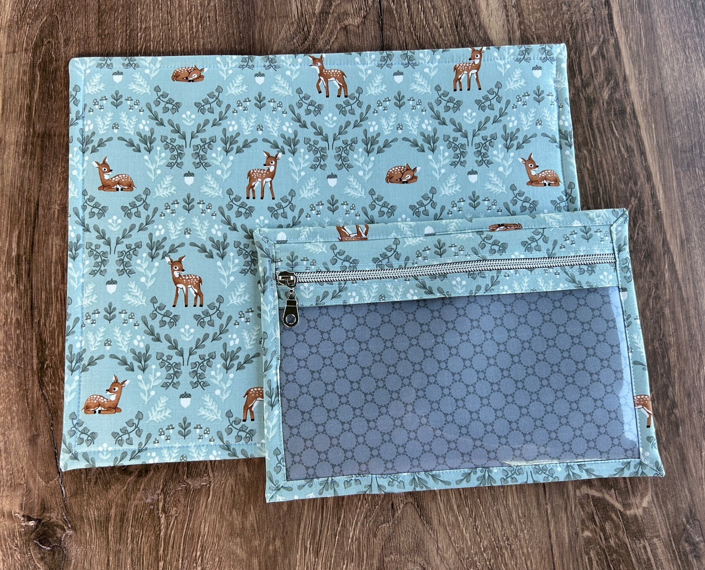 Vinyl Cross Stitch Project Bag - Embroidery Bag - Project Bag - Knitting & Crochet Bag - Storage - Notions - Woodland - Deer