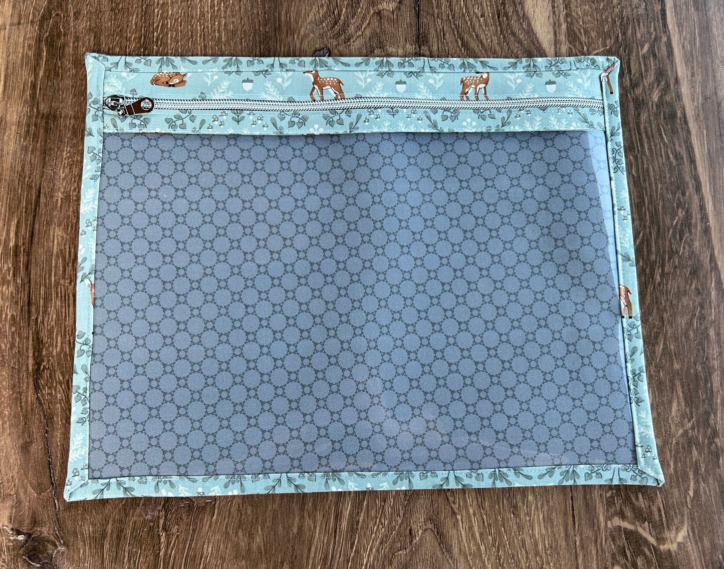 Vinyl Cross Stitch Project Bag - Embroidery Bag - Project Bag - Knitting & Crochet Bag - Storage - Notions - Woodland - Deer