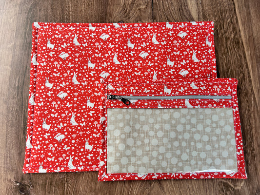 Vinyl Cross Stitch Project Bag - Embroidery bag - Project Bag - Knitting & Crochet Bag - Organizer - Bunny Project Bag - Notions - Rabbit