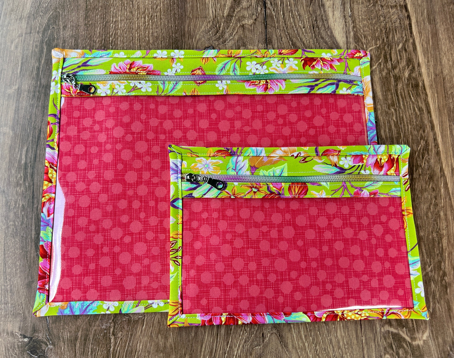 Vinyl Cross Stitch Project Bag - Embroidery Bag - Project Bag - Knitting & Crochet Bag - Storage - Organizer - Notions - Flower - Floral  - Dahlia