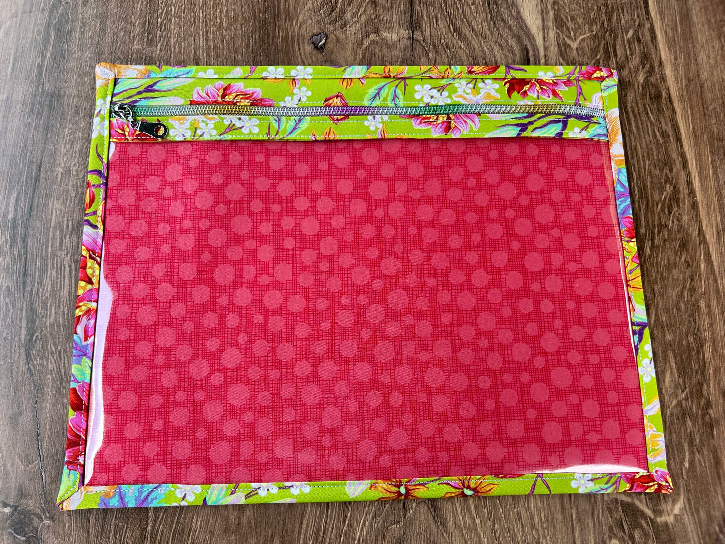 Vinyl Cross Stitch Project Bag - Embroidery Bag - Project Bag - Knitting & Crochet Bag - Storage - Organizer - Notions - Flower - Floral  - Dahlia