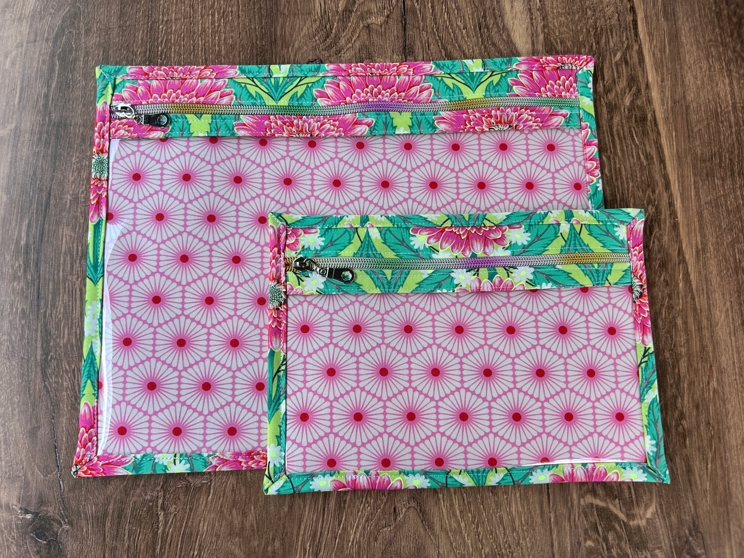 Vinyl Cross Stitch Project Bag - Embroidery Bag - Project Bag - Knitting & Crochet Bag - Storage - Organizer - Notions - Flower - Floral