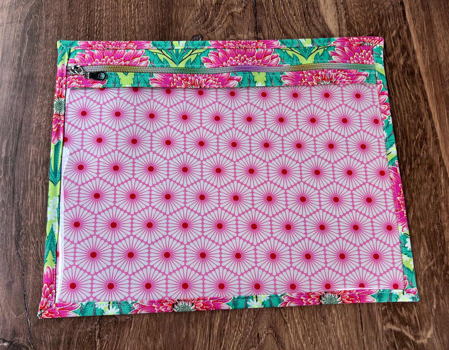 Vinyl Cross Stitch Project Bag - Embroidery Bag - Project Bag - Knitting & Crochet Bag - Storage - Organizer - Notions - Flower - Floral