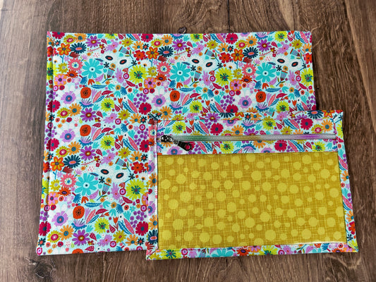 Vinyl Cross Stitch Project Bag - Embroidery Bag - Project Bag - Knitting & Crochet Bag - Storage - Organizer - Notions - Flower - Floral