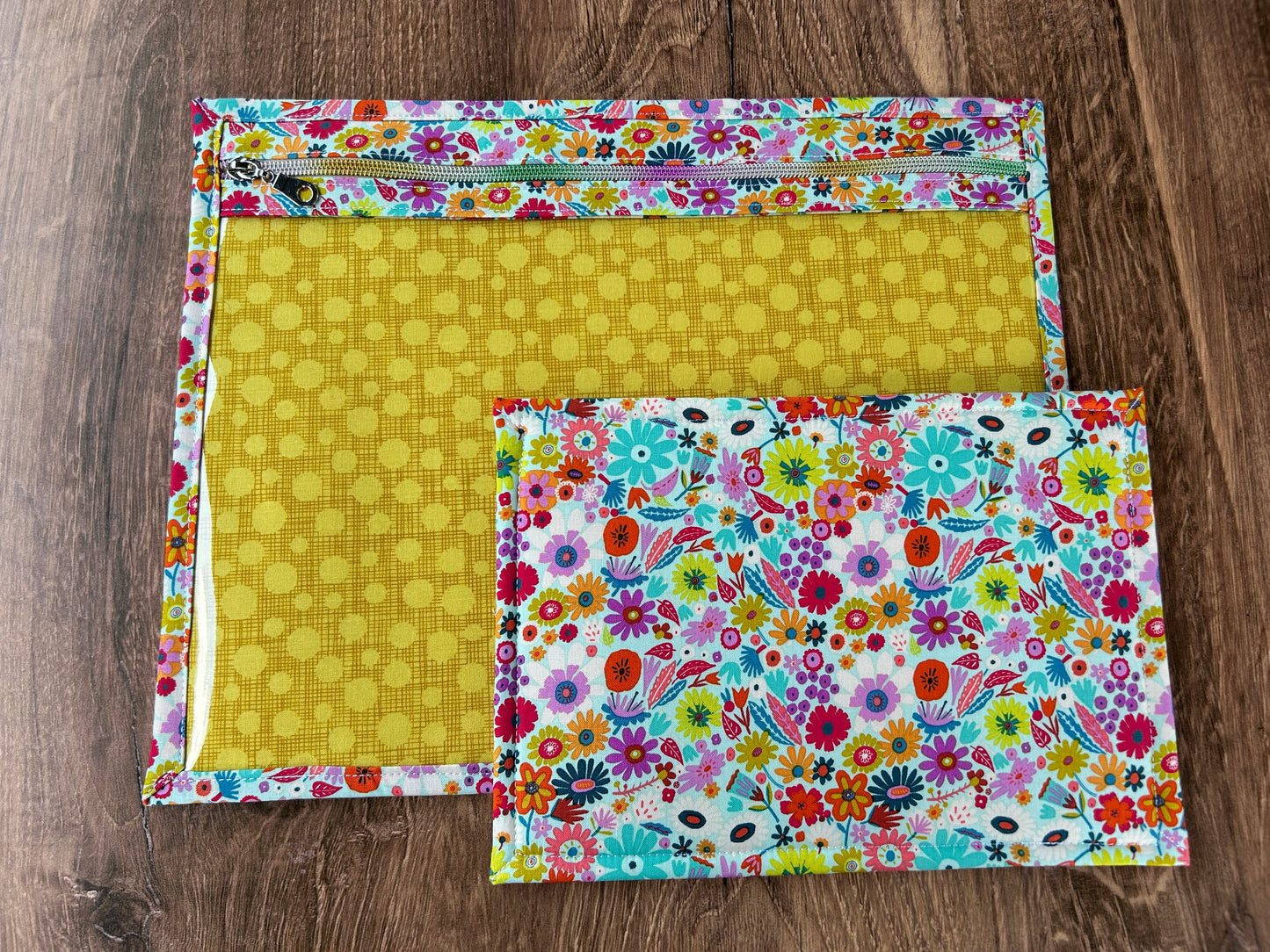 Vinyl Cross Stitch Project Bag - Embroidery Bag - Project Bag - Knitting & Crochet Bag - Storage - Organizer - Notions - Flower - Floral