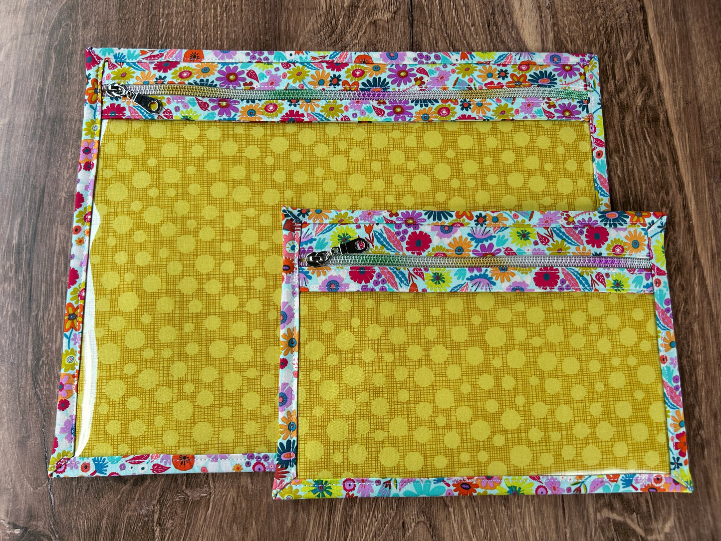 Vinyl Cross Stitch Project Bag - Embroidery Bag - Project Bag - Knitting & Crochet Bag - Storage - Organizer - Notions - Flower - Floral