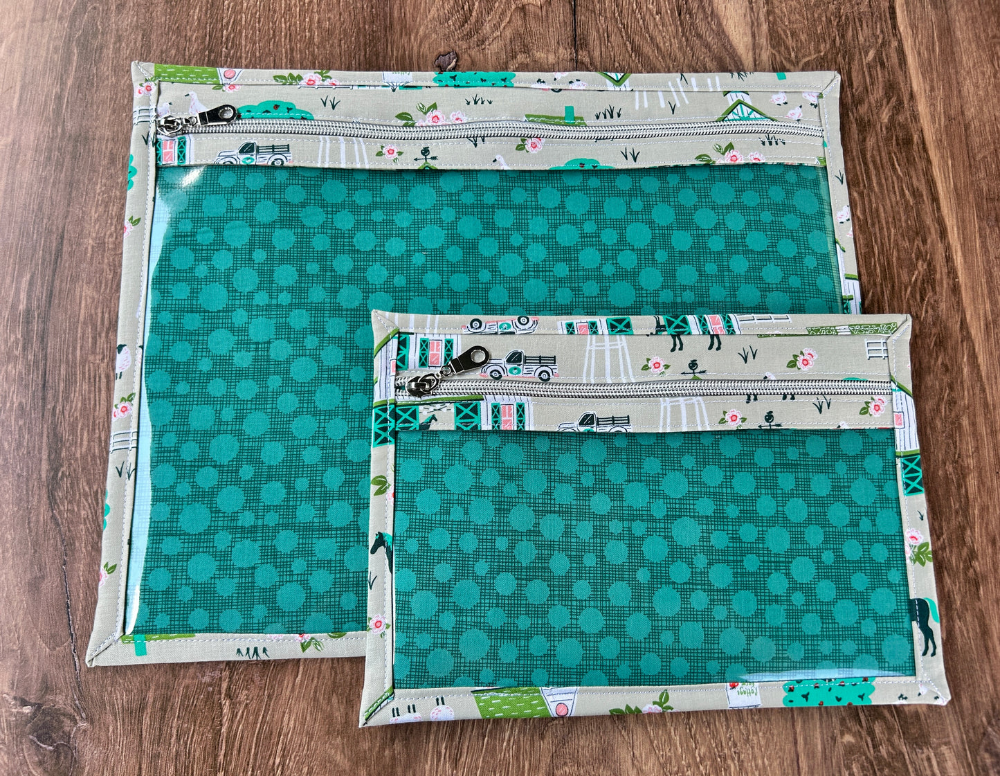 Vinyl Cross Stitch Project Bag - Embroidery bag - Project Bag - Knitting & Crochet Bag - Organizer - Farm Project Bag - Notions - Horse