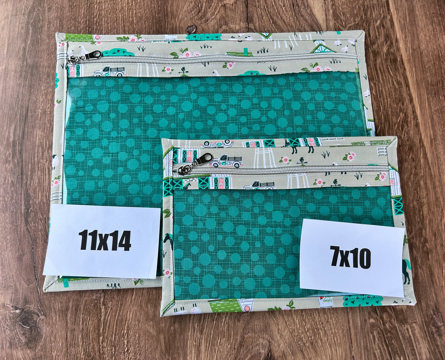 Vinyl Cross Stitch Project Bag - Embroidery bag - Project Bag - Knitting & Crochet Bag - Organizer - Farm Project Bag - Notions - Horse