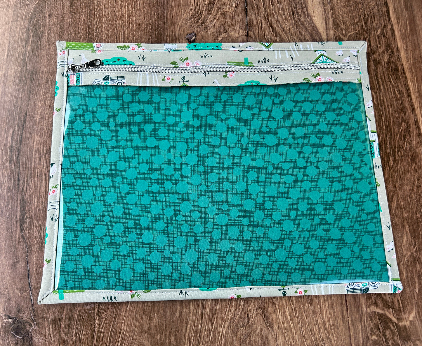 Vinyl Cross Stitch Project Bag - Embroidery bag - Project Bag - Knitting & Crochet Bag - Organizer - Farm Project Bag - Notions - Horse