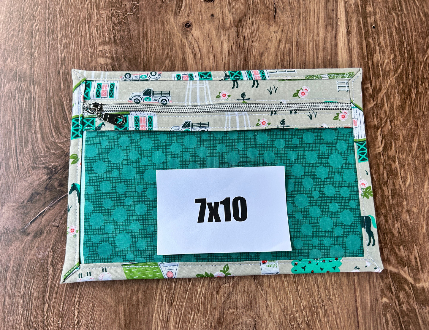 Vinyl Cross Stitch Project Bag - Embroidery bag - Project Bag - Knitting & Crochet Bag - Organizer - Farm Project Bag - Notions - Horse