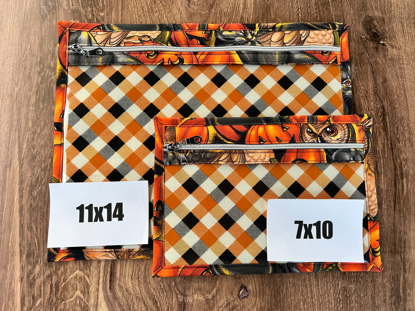 Vinyl Cross Stitch Project Bag - Embroidery Bag - Project Bag - Knitting & Crochet Bag - Organizer - Halloween Project Bag - Notions - Cat