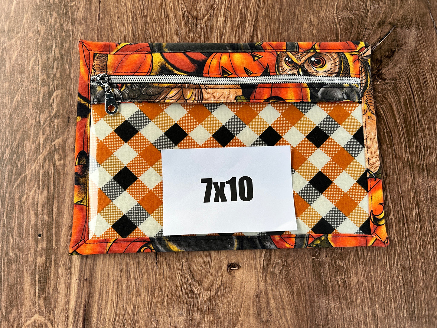 Vinyl Cross Stitch Project Bag - Embroidery Bag - Project Bag - Knitting & Crochet Bag - Organizer - Halloween Project Bag - Notions - Cat