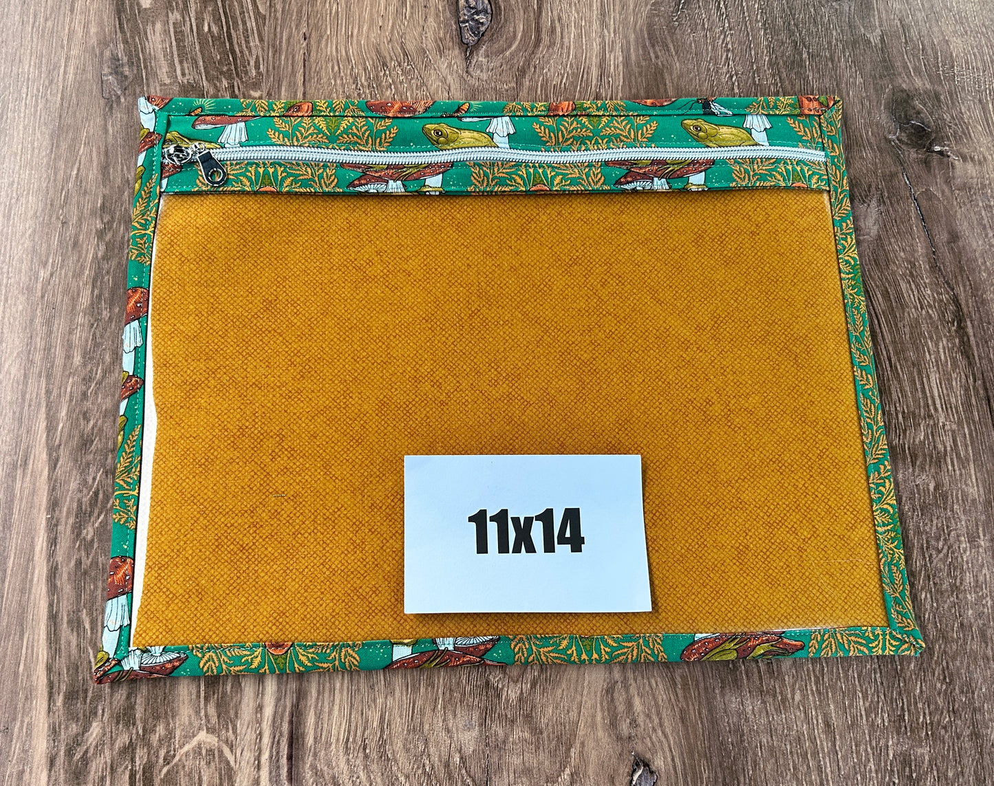 Vinyl Cross Stitch Project Bag - Embroidery bag - Knitting & Crochet Bag - Organizer - Notions - Frog - Lizard - Mushroom - Reptile