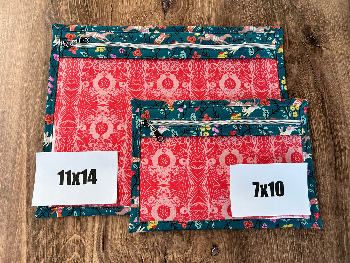 Vinyl Cross Stitch Project Bag - Embroidery Bag - Project Bag - Knitting & Crochet Bag - Storage - Notions - Woodland - Fox - Deer