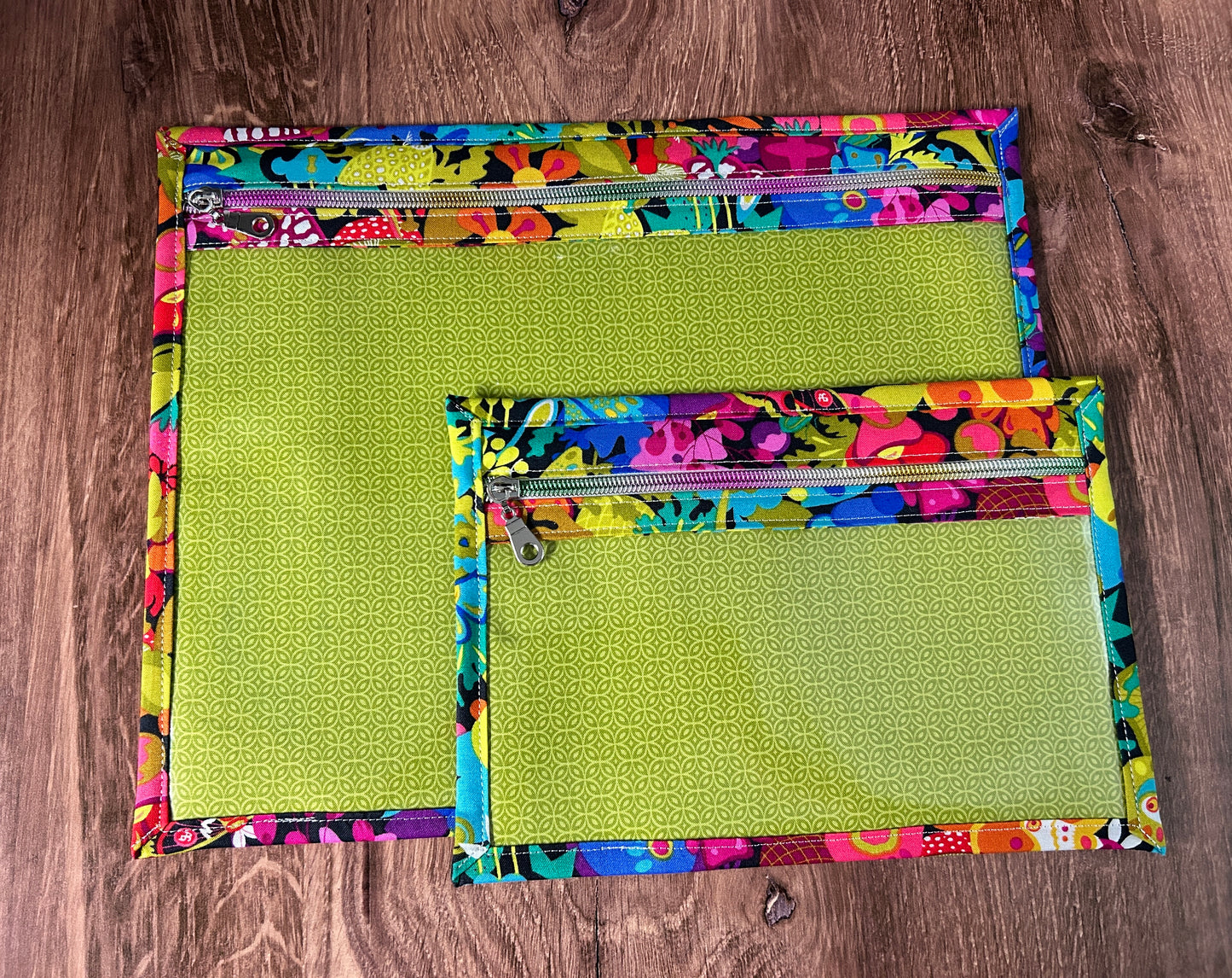 Vinyl Cross Stitch Project Bag - Embroidery Bag - Project Bag - Knitting & Crochet Bag - Organizer - Notions - Flower - Floral - Butterfly