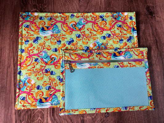 Vinyl Cross Stitch Project Bag - Embroidery bag - Project Bag - Knitting & Crochet Bag - Storage - Organizer - Squirrel - Notions