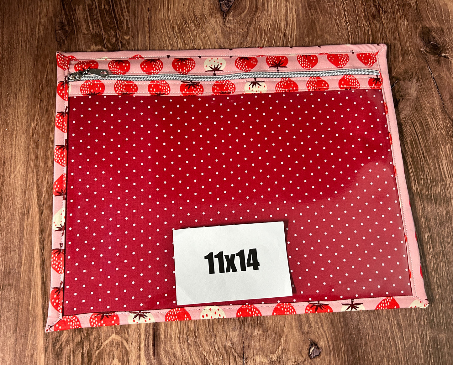 Vinyl Cross Stitch Project Bag - Embroidery bag - Project Bag - Knitting & Crochet Bag - Storage - Organizer - Strawberry - Strawberries - Notions