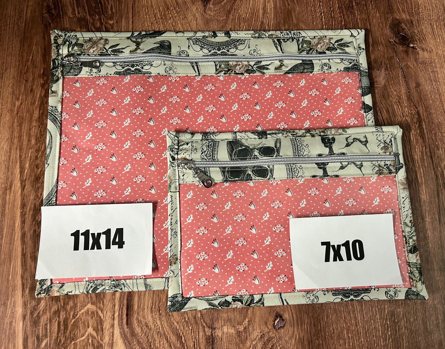 Vinyl Cross Stitch Project Bag - Embroidery Bag - Project Bag - Knitting & Crochet Bag - Organizer - Halloween - Notions - Nevermore - Skull