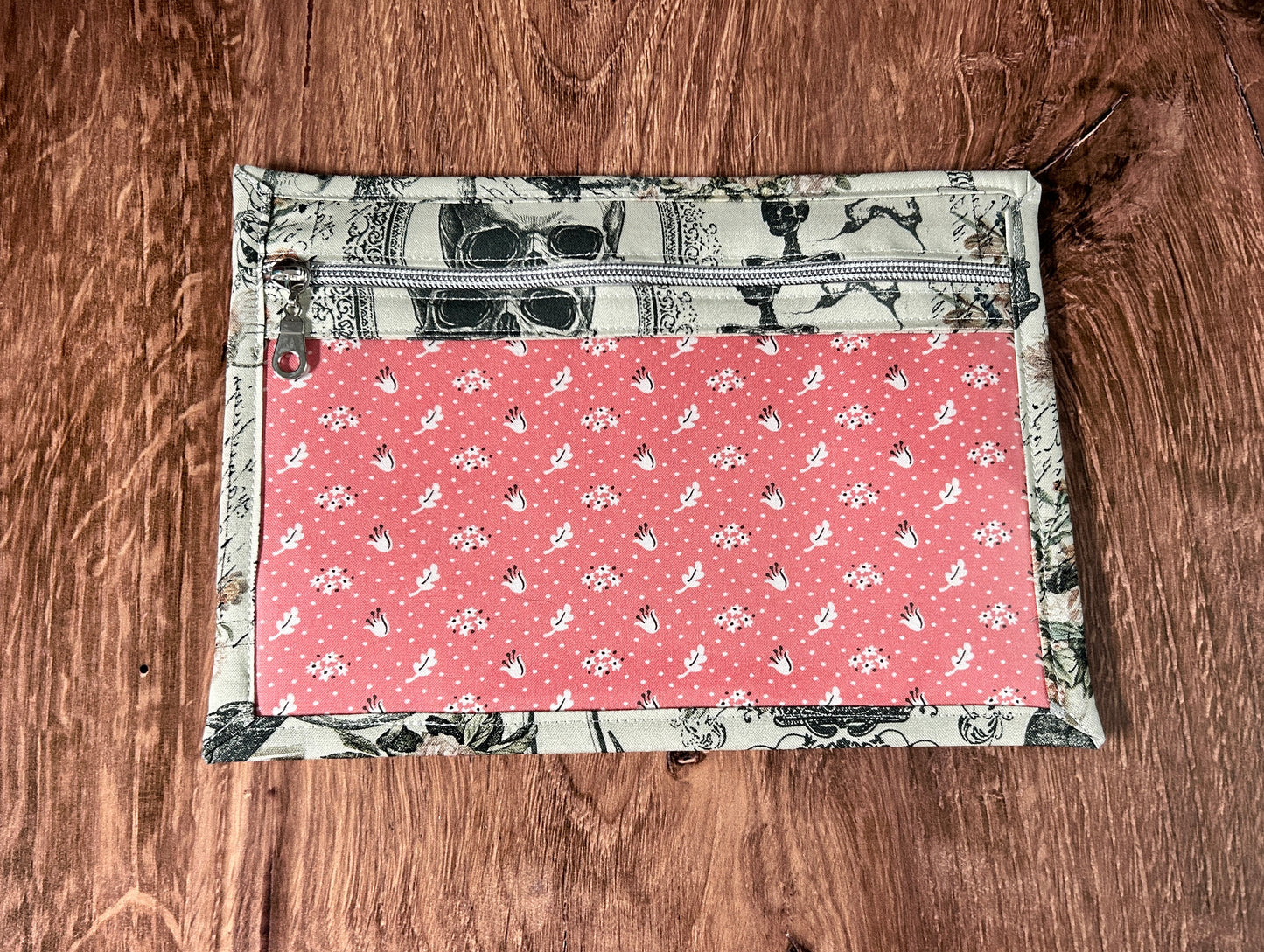 Vinyl Cross Stitch Project Bag - Embroidery Bag - Project Bag - Knitting & Crochet Bag - Organizer - Halloween - Notions - Nevermore - Skull