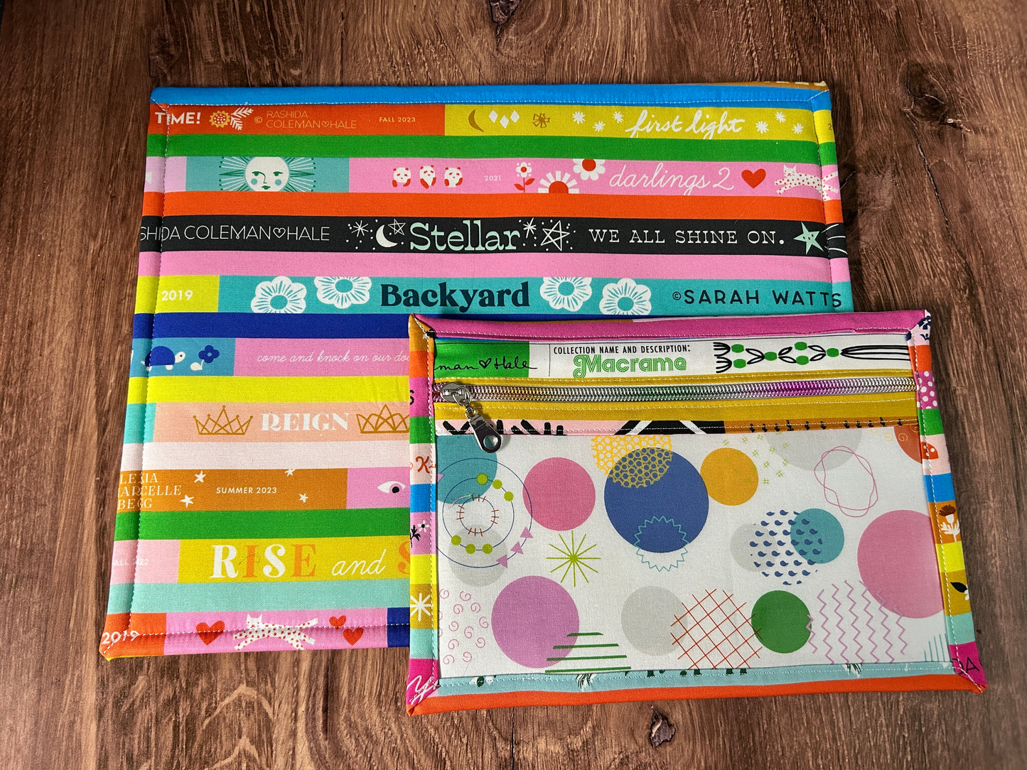 Vinyl Cross Stitch Project Bag - Embroidery Bag - Project Bag - Knitting & Crochet Bag - Organizer - Selvage - Notions