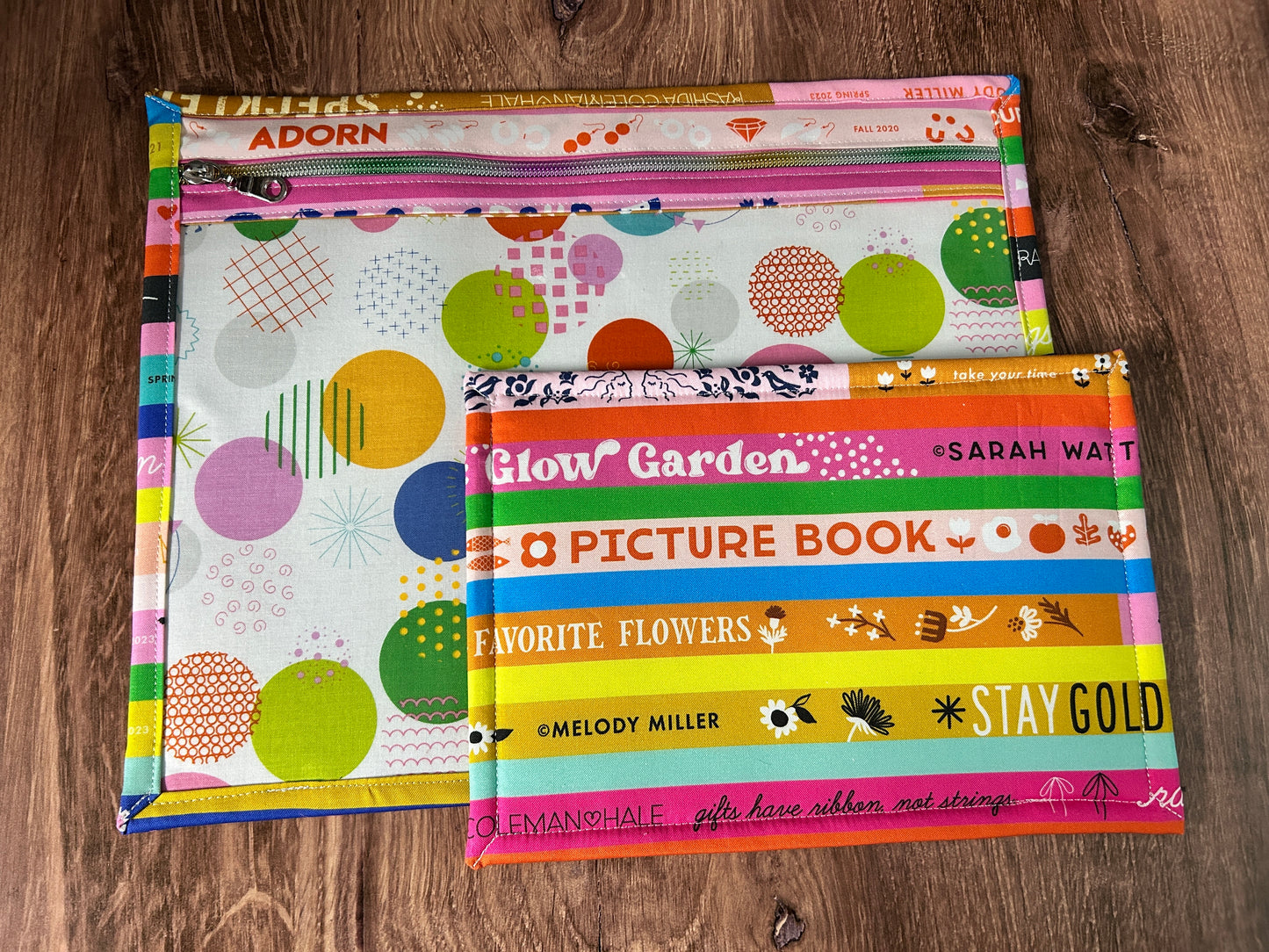 Vinyl Cross Stitch Project Bag - Embroidery Bag - Project Bag - Knitting & Crochet Bag - Organizer - Selvage - Notions