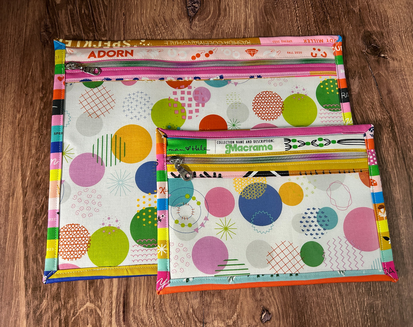 Vinyl Cross Stitch Project Bag - Embroidery Bag - Project Bag - Knitting & Crochet Bag - Organizer - Selvage - Notions