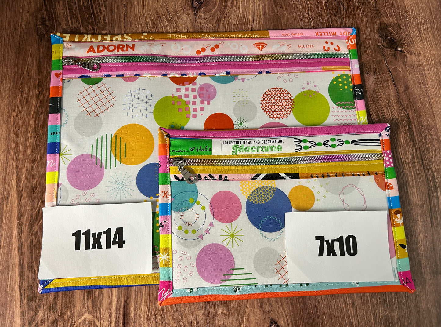 Vinyl Cross Stitch Project Bag - Embroidery Bag - Project Bag - Knitting & Crochet Bag - Organizer - Selvage - Notions