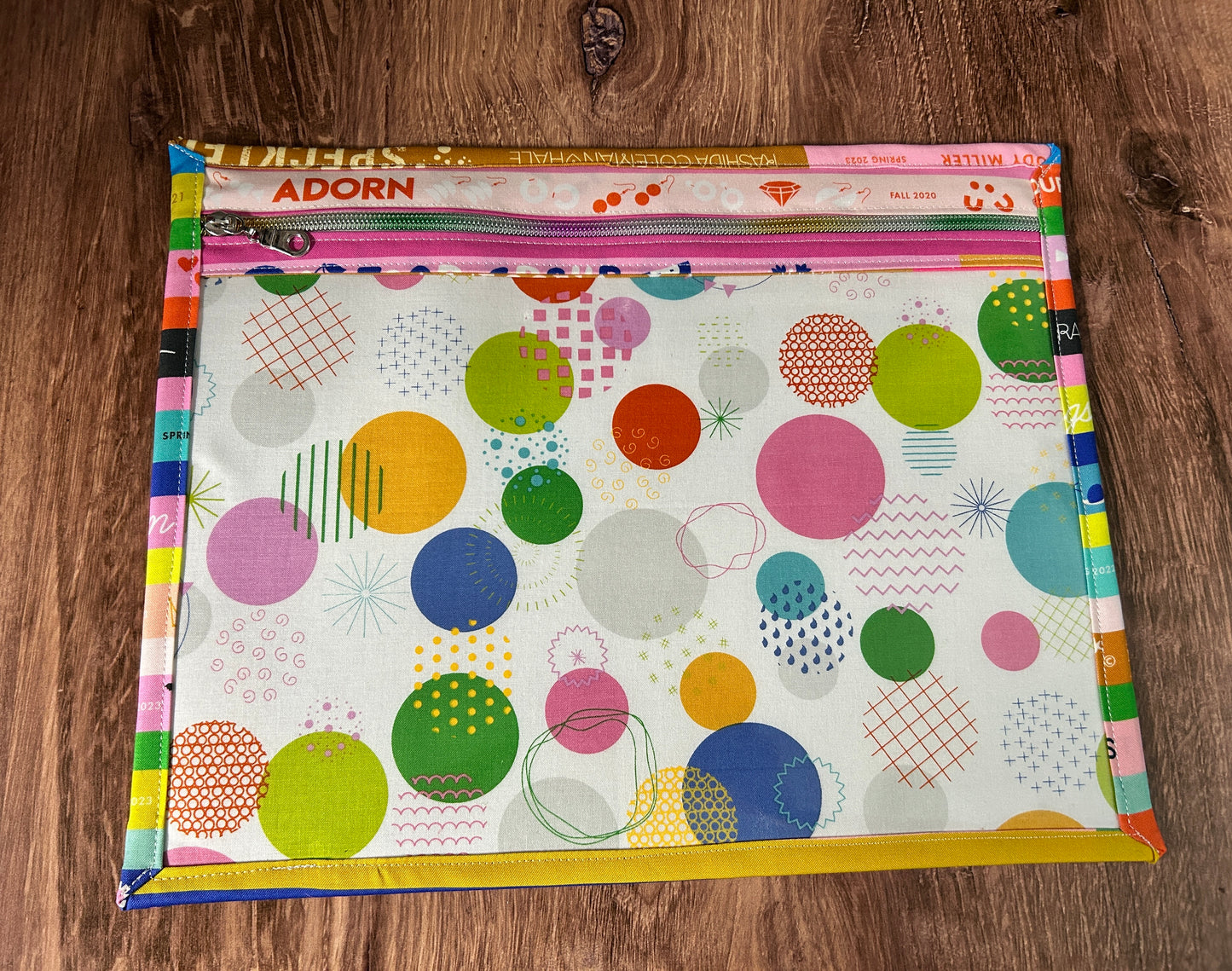 Vinyl Cross Stitch Project Bag - Embroidery Bag - Project Bag - Knitting & Crochet Bag - Organizer - Selvage - Notions