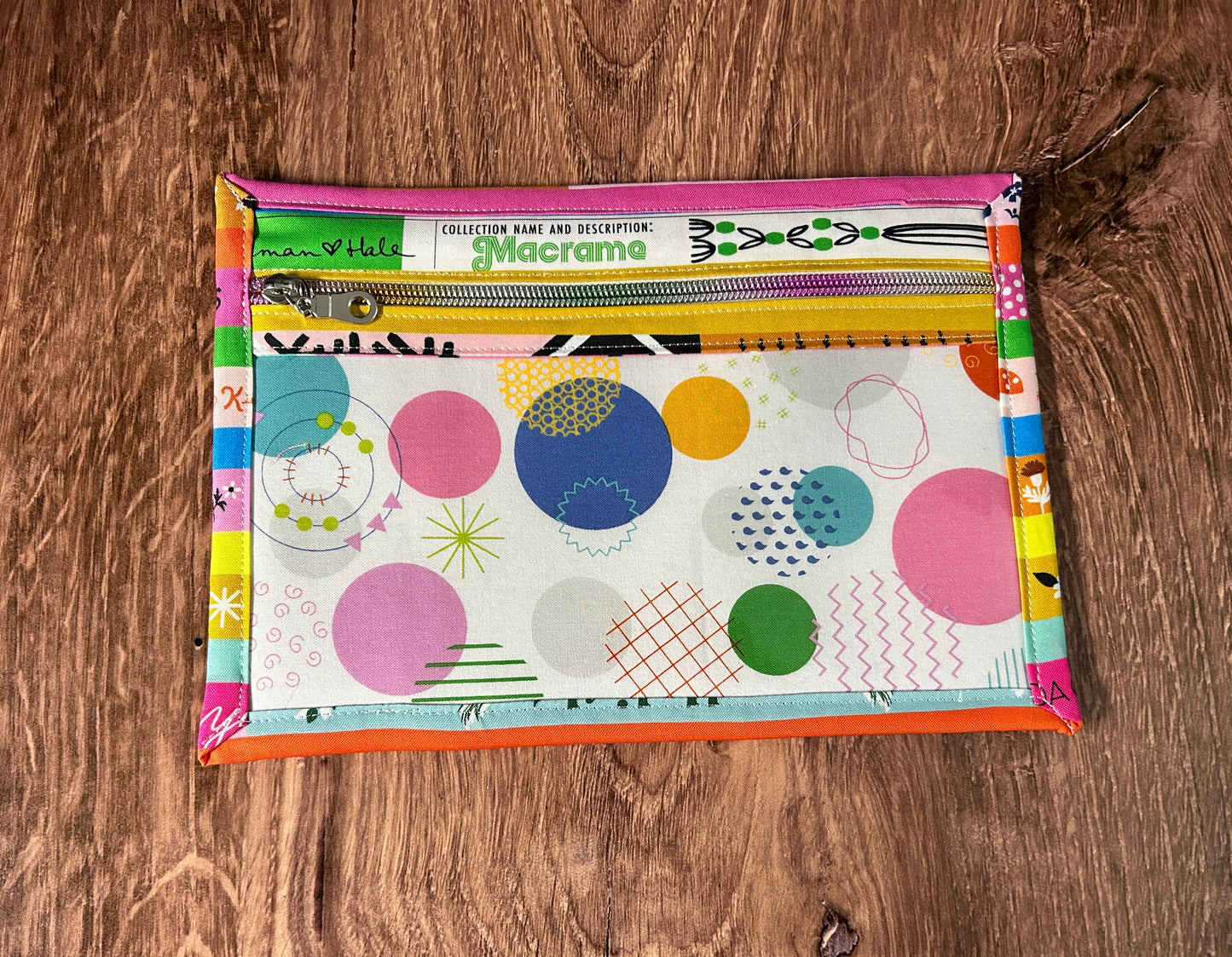 Vinyl Cross Stitch Project Bag - Embroidery Bag - Project Bag - Knitting & Crochet Bag - Organizer - Selvage - Notions