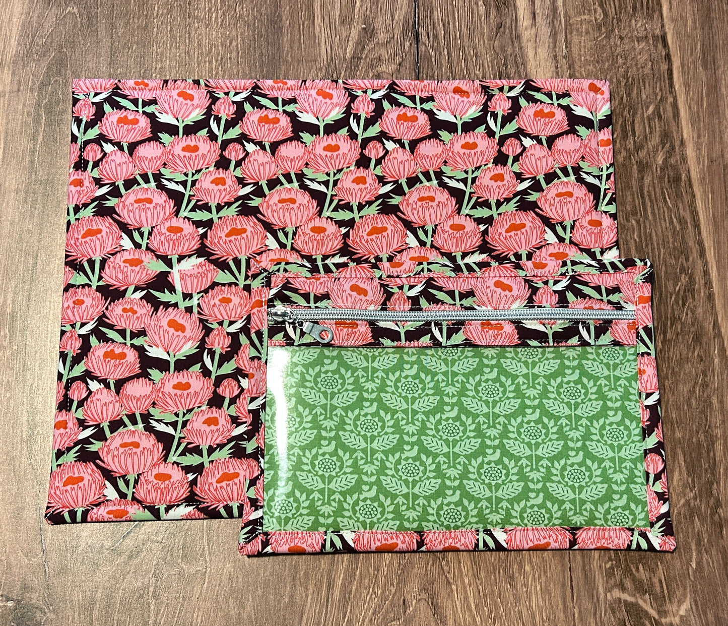 Vinyl Cross Stitch Project Bag - Embroidery Bag - Project Bag - Knitting & Crochet Bag - Storage - Organizer - Notions - Flower - Floral