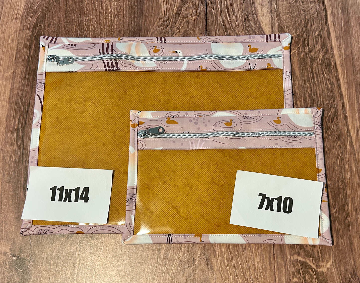 Vinyl Cross Stitch Project Bag - Project Bag - Knitting & Crochet Bag - Storage - Organizer - Swan - Bird -  Project Bag - Notions