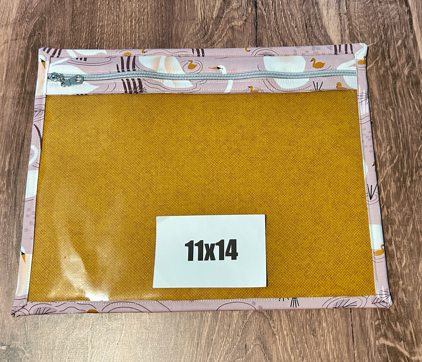 Vinyl Cross Stitch Project Bag - Project Bag - Knitting & Crochet Bag - Storage - Organizer - Swan - Bird -  Project Bag - Notions