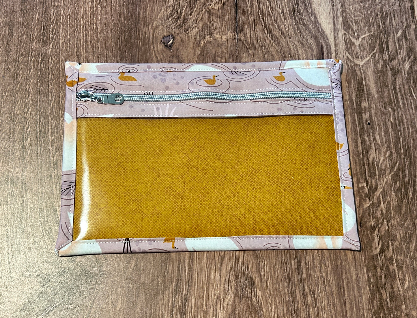 Vinyl Cross Stitch Project Bag - Project Bag - Knitting & Crochet Bag - Storage - Organizer - Swan - Bird -  Project Bag - Notions