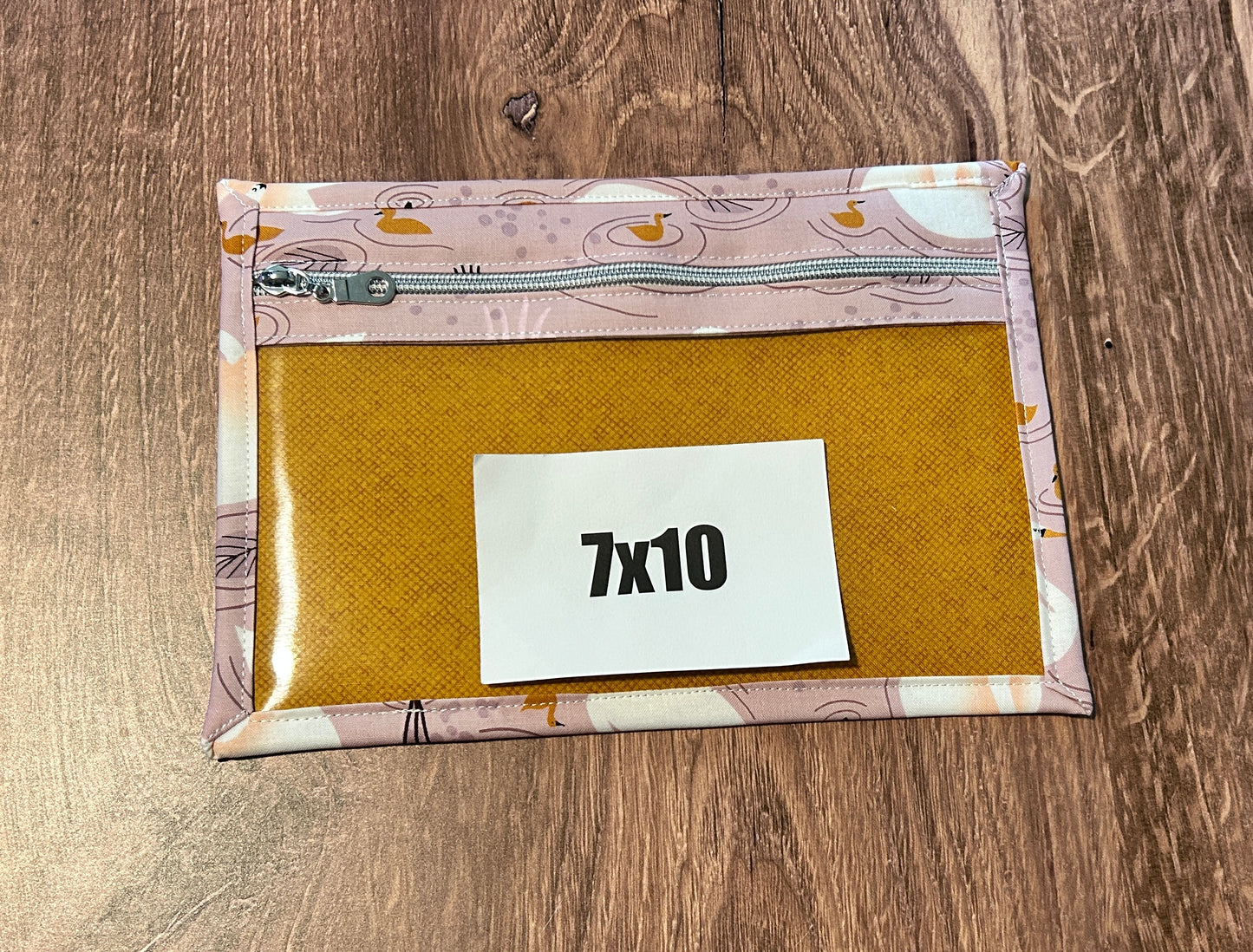 Vinyl Cross Stitch Project Bag - Project Bag - Knitting & Crochet Bag - Storage - Organizer - Swan - Bird -  Project Bag - Notions