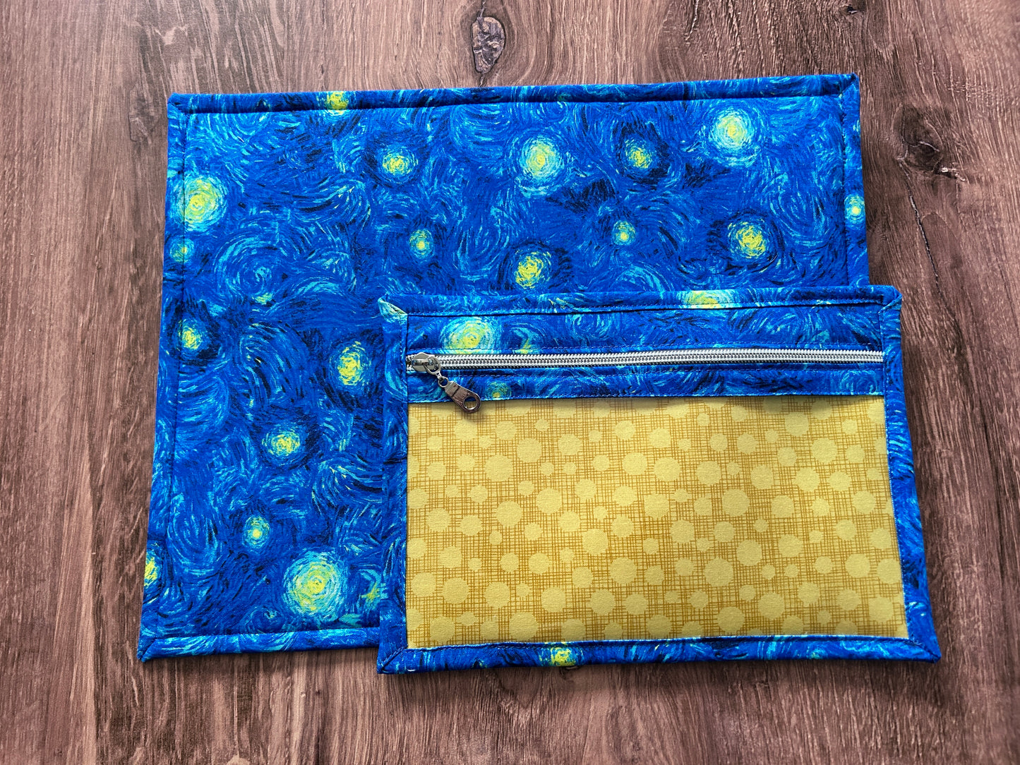 Vinyl Cross Stitch Project Bag - Embroidery Bag - Project Bag - Knitting & Crochet Bag - Storage - Organizer - Notions - Starry Night