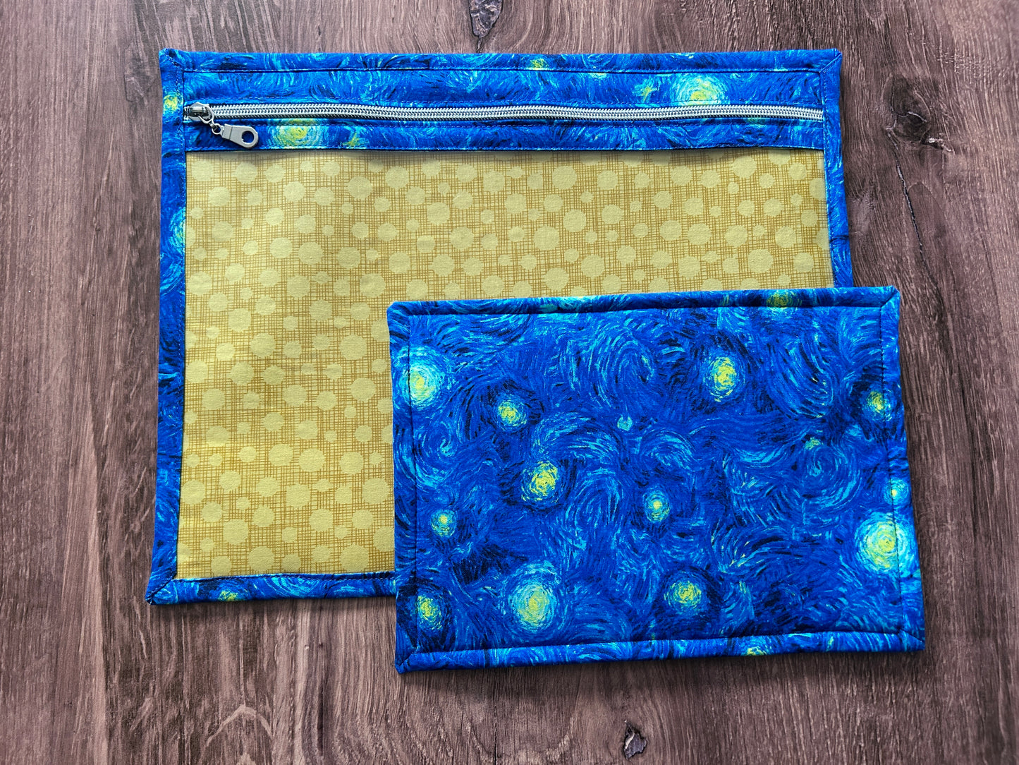 Vinyl Cross Stitch Project Bag - Embroidery Bag - Project Bag - Knitting & Crochet Bag - Storage - Organizer - Notions - Starry Night