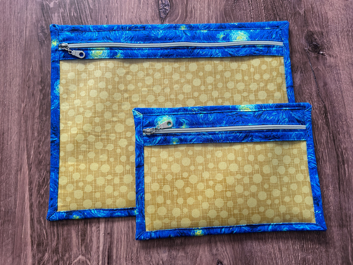 Vinyl Cross Stitch Project Bag - Embroidery Bag - Project Bag - Knitting & Crochet Bag - Storage - Organizer - Notions - Starry Night