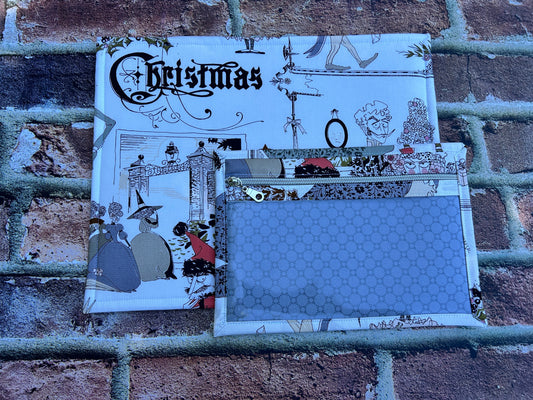 Vinyl Cross Stitch Project Bag - Embroidery bag - Project Bag - Knitting & Crochet Bag - Christmas Project Bag - Notions