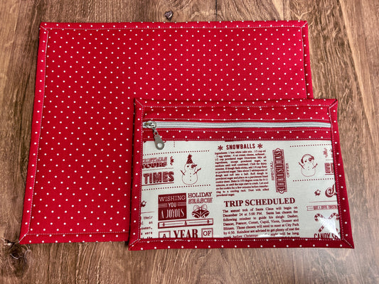 Vinyl Cross Stitch Project Bag - Embroidery Bag - Project Bag - Knitting & Crochet Bag - Christmas Project Bag - Notions - Winter - Snowman