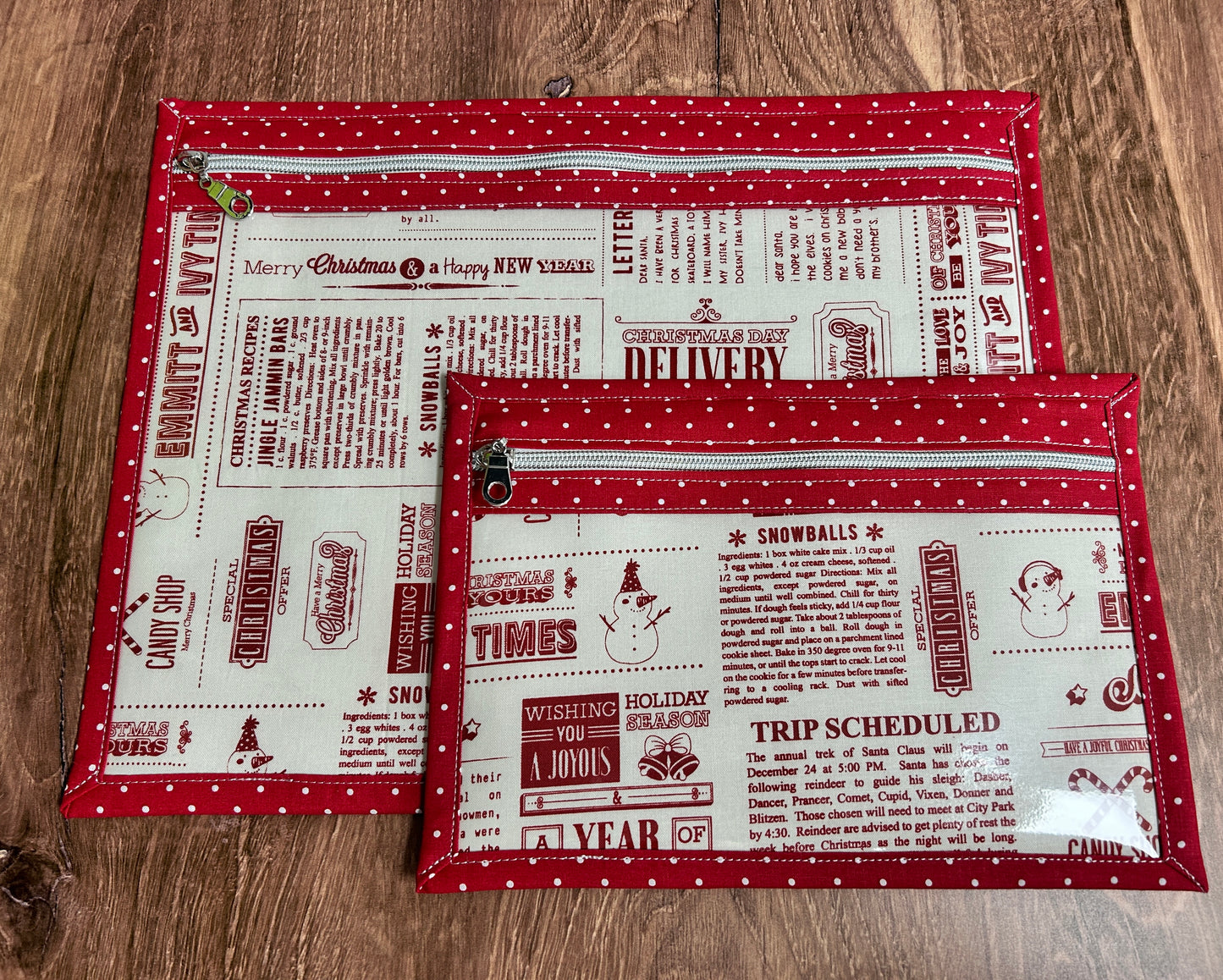 Vinyl Cross Stitch Project Bag - Embroidery Bag - Project Bag - Knitting & Crochet Bag - Christmas Project Bag - Notions - Winter - Snowman