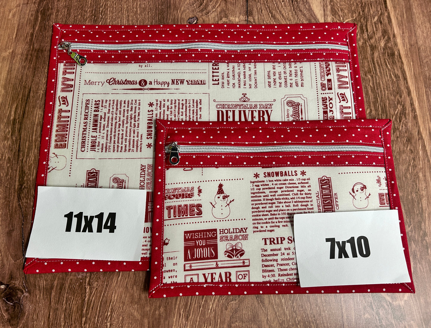 Vinyl Cross Stitch Project Bag - Embroidery Bag - Project Bag - Knitting & Crochet Bag - Christmas Project Bag - Notions - Winter - Snowman