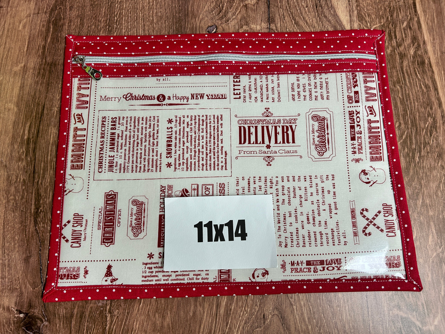 Vinyl Cross Stitch Project Bag - Embroidery Bag - Project Bag - Knitting & Crochet Bag - Christmas Project Bag - Notions - Winter - Snowman