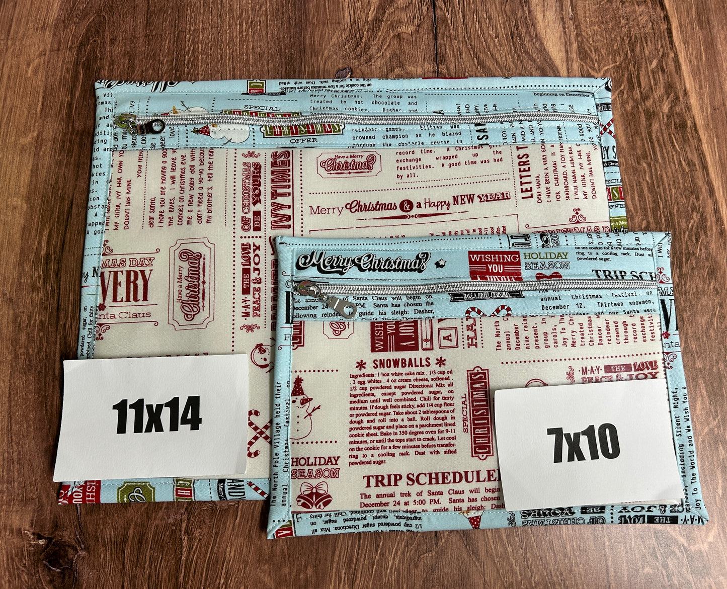 Vinyl Cross Stitch Project Bag - Embroidery Bag - Project Bag - Knitting & Crochet Bag - Christmas Project Bag - Notions - Winter - Snowman