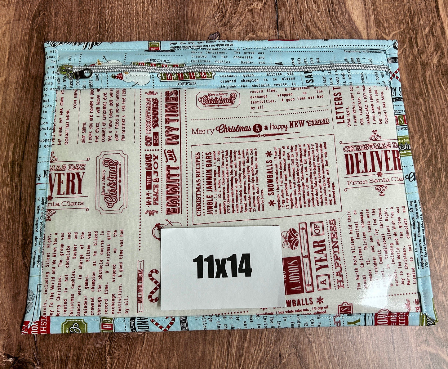 Vinyl Cross Stitch Project Bag - Embroidery Bag - Project Bag - Knitting & Crochet Bag - Christmas Project Bag - Notions - Winter - Snowman