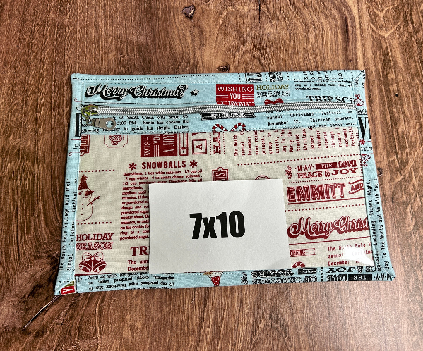 Vinyl Cross Stitch Project Bag - Embroidery Bag - Project Bag - Knitting & Crochet Bag - Christmas Project Bag - Notions - Winter - Snowman