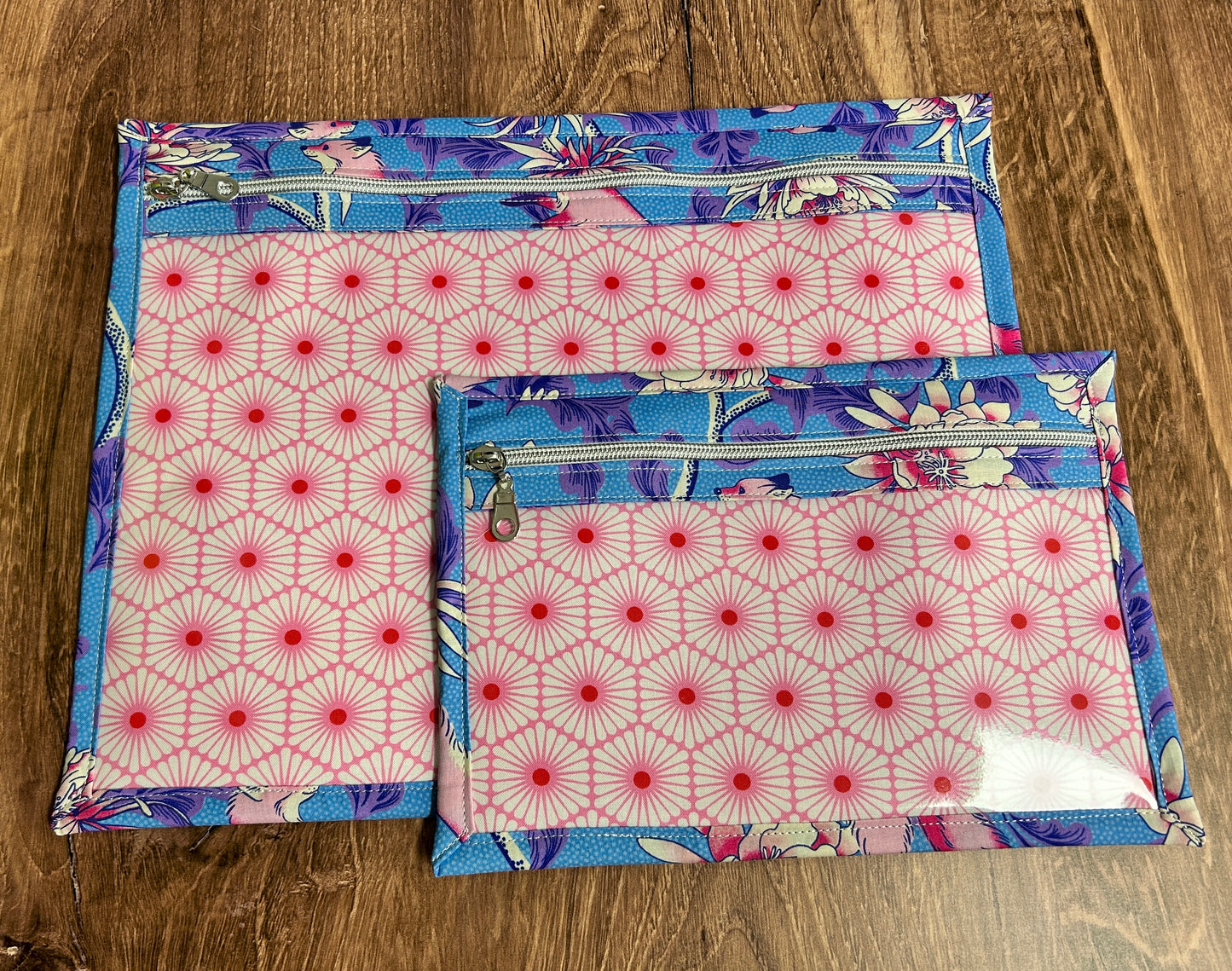 Vinyl Cross Stitch Project Bag - Embroidery bag - Project Bag - Knitting & Crochet Bag - Storage - Organizer - Fox Project Bag - Notions