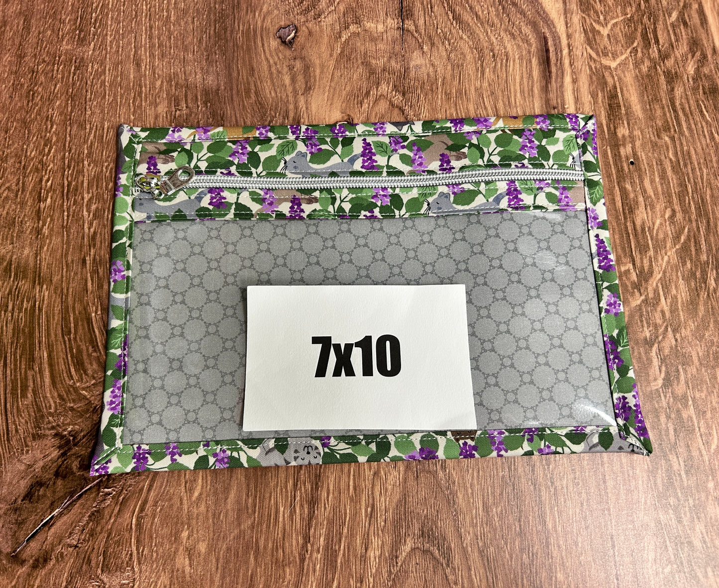 Vinyl Cross Stitch Project Bag - Embroidery bag - Project Bag - Knitting & Crochet Bag - Cat Project Bag - Notions - Floral