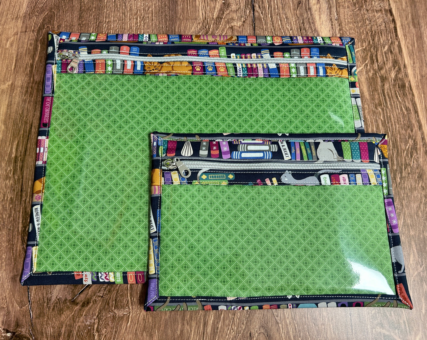 Vinyl Cross Stitch Project Bag - Embroidery bag - Project Bag - Knitting & Crochet Bag - Storage - Organizer - Cat Project Bag - Notions